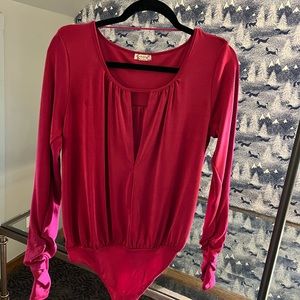 Free People Magenta blouse bodysuit